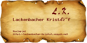 Lackenbacher Kristóf névjegykártya